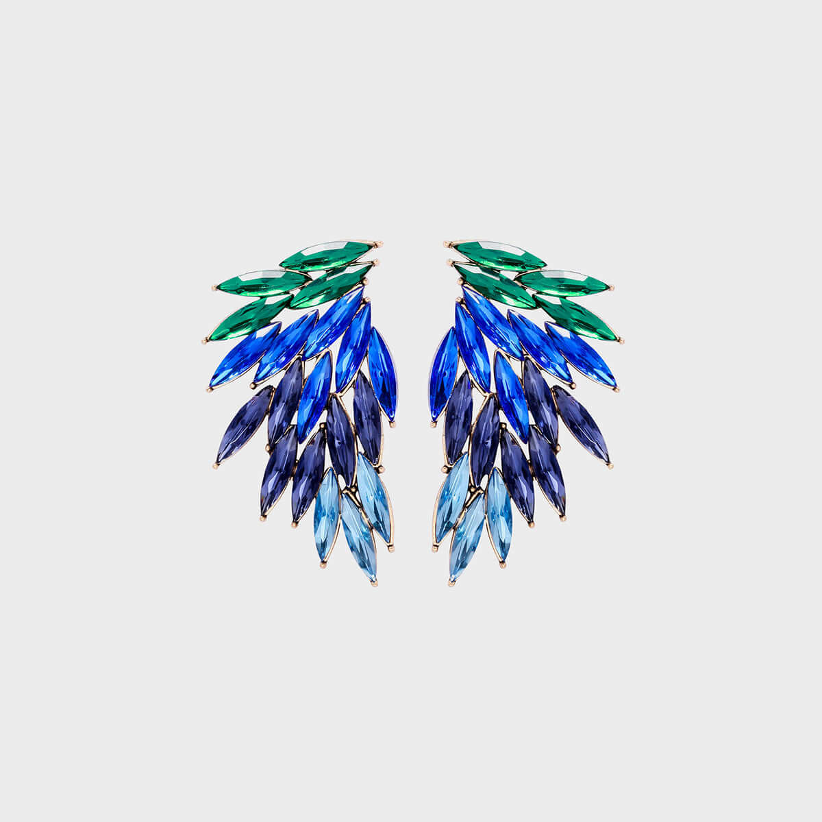 Stylish Alloy Acrylic Wing Earrings with Vibrant Color Gradient