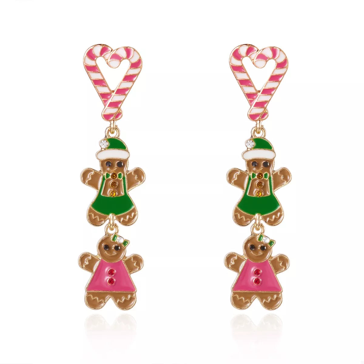 Christmas Gingerbread Drop Earrings