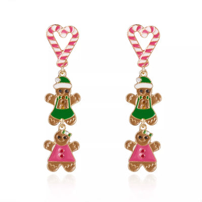 Christmas Gingerbread Drop Earrings