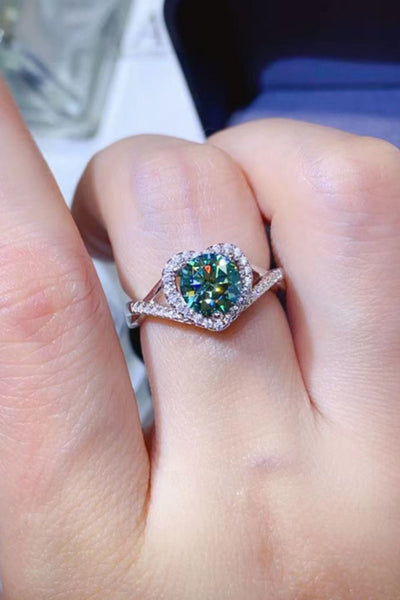 Adored 1 Carat Moissanite Heart Ring in 925 Sterling Silver