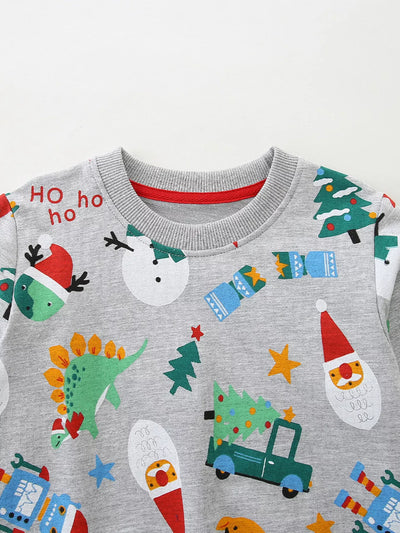Children's Christmas Print Crewneck Sweatshirt