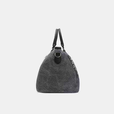 Nicole Lee USA Denim Patch Duffel - Chic Travel Bag