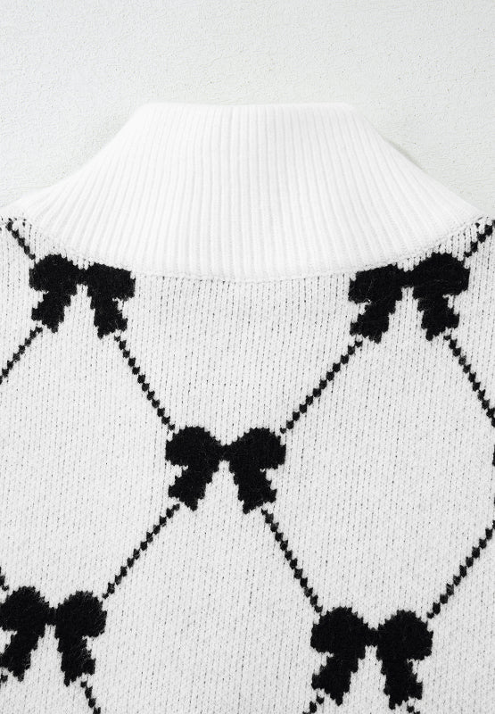 Trendy Bow Half Zip Sweater Vest - Chic, Soft, Versatile