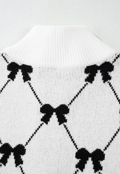 Trendy Bow Half Zip Sweater Vest - Chic, Soft, Versatile