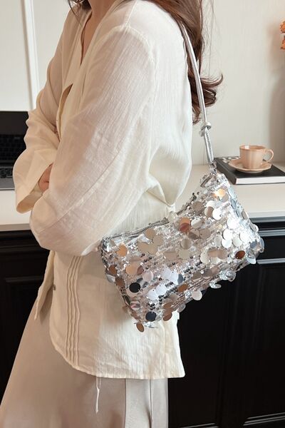Sequin Knotted Straps Shoulder Bag for Sparkling Style