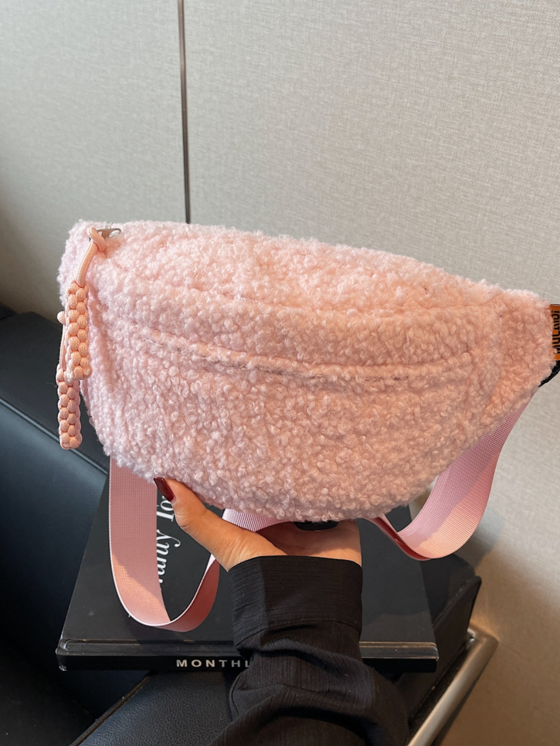 Stylish Sherpa Crossbody Bag with Adjustable Strap