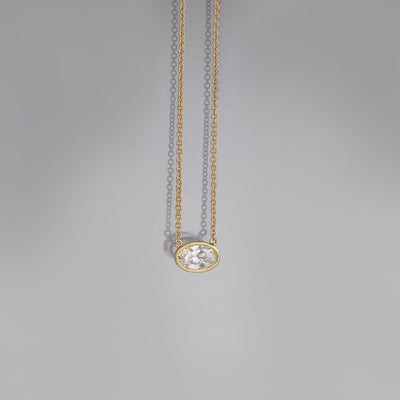 Elegant 18K Gold-Plated Teardrop Necklace with Crystal Accents