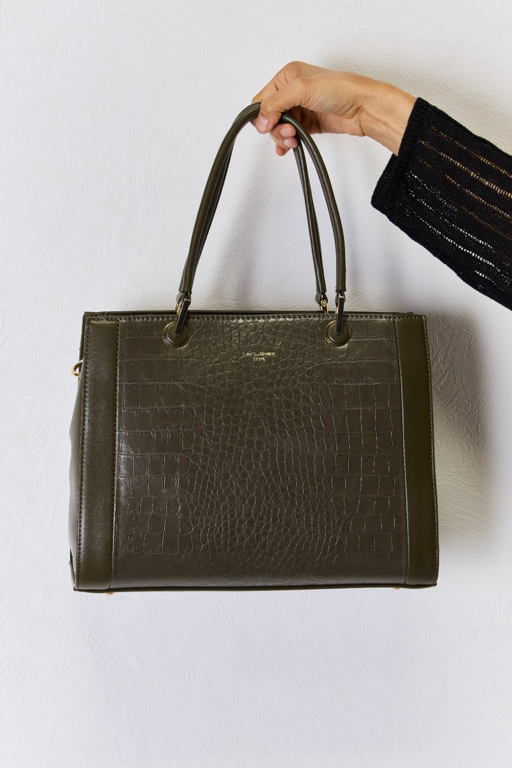 David Jones Texture PU Leather Handbag for Stylish Elegance