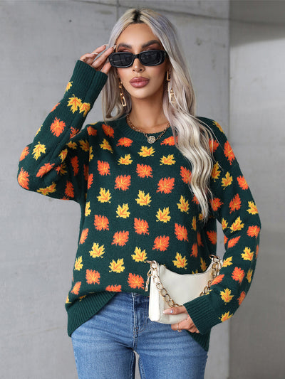 Angel Wings Maple Leaf Cozy Sweater - Perfect for Fall Chic