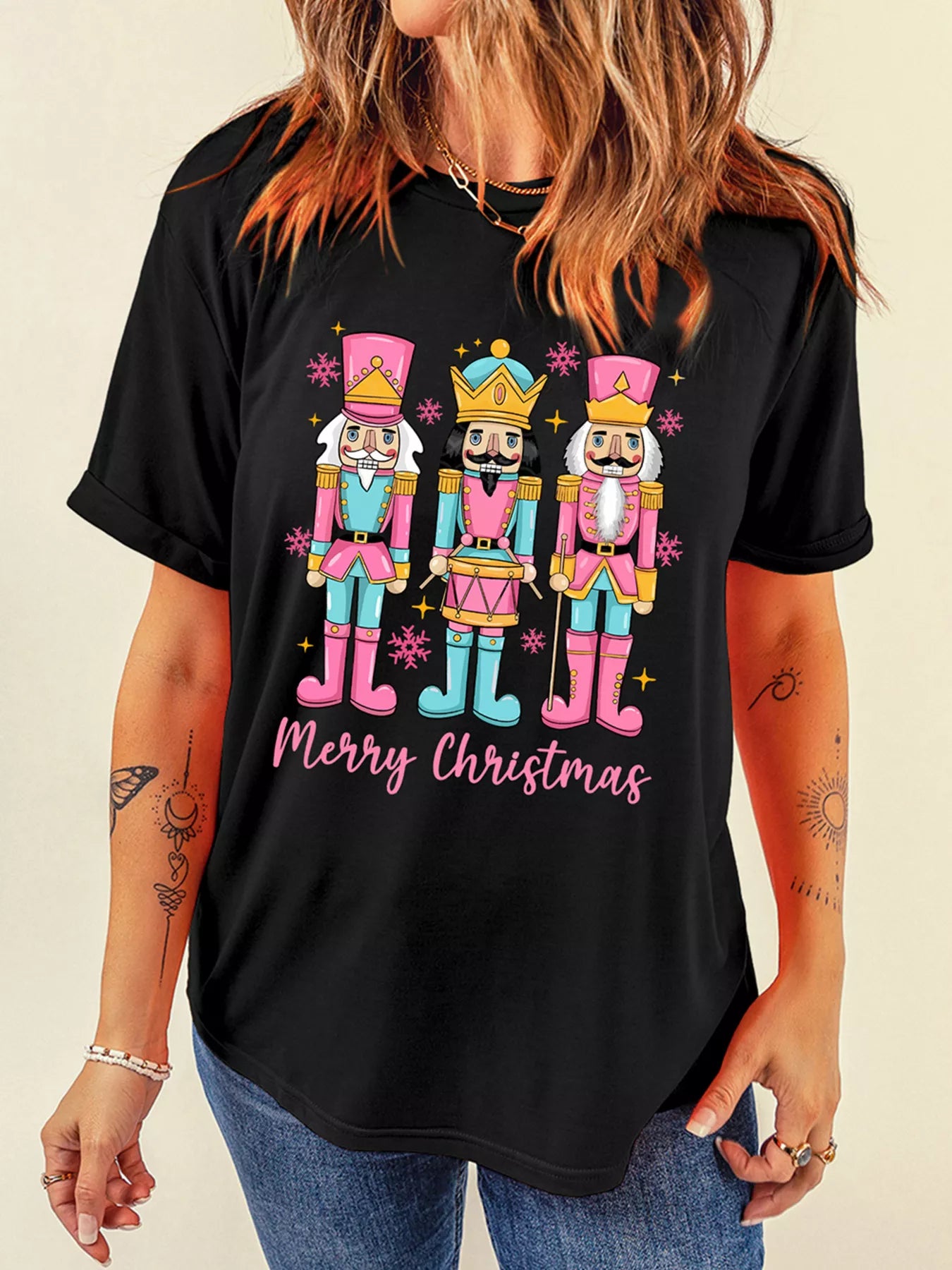 Merry Christmas Nutcracker Doll Printed T Shirt