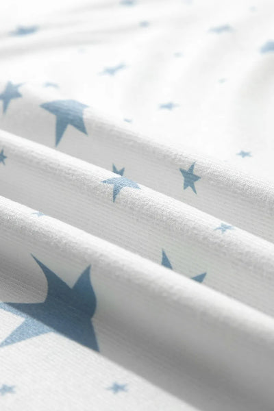 Stars Print Drop Shoulder Oversized T Shirt with Slits