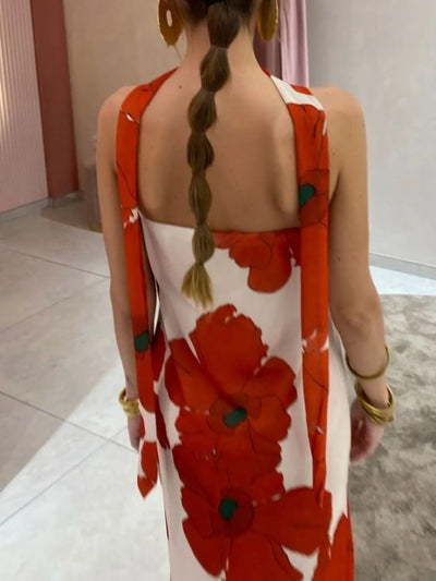 Printed Tube Maxi Dress