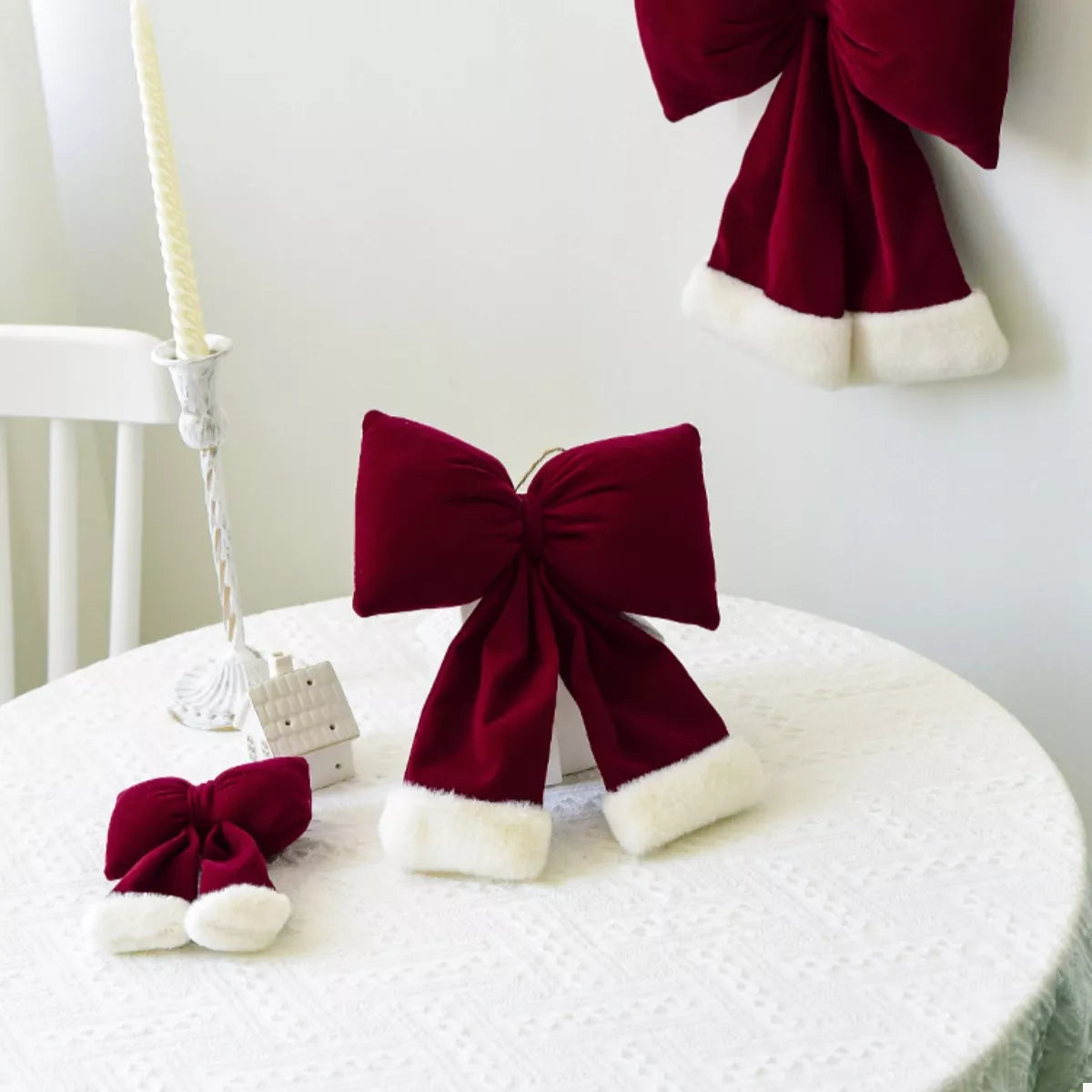 Christmas Velvet Bow Hanging Ornament