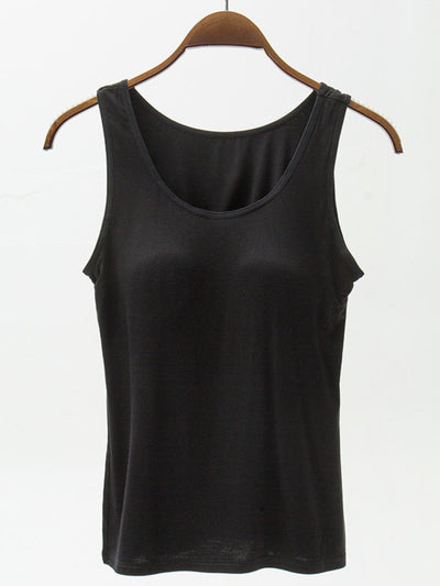 Full Size Wide Strap Model Tank with Bra