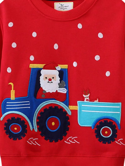 Children's Santa Tractor Crew Neck Sweatshirt