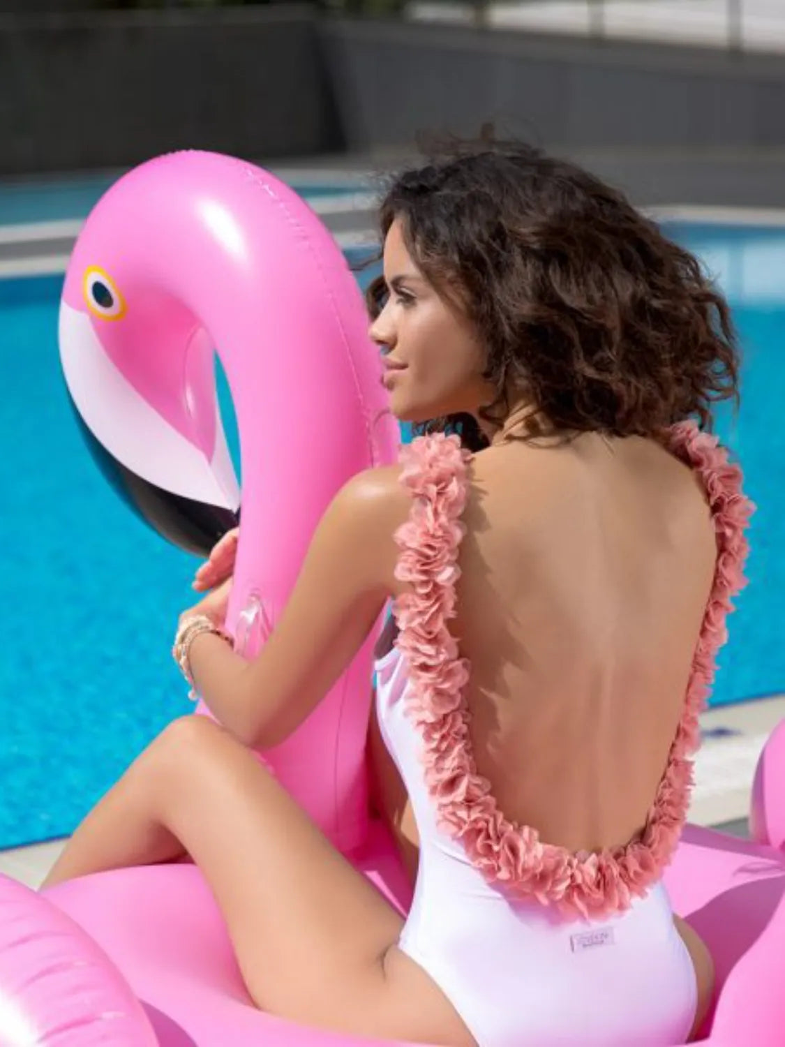 Backless Petal Strap Parent-Child Swimsuit