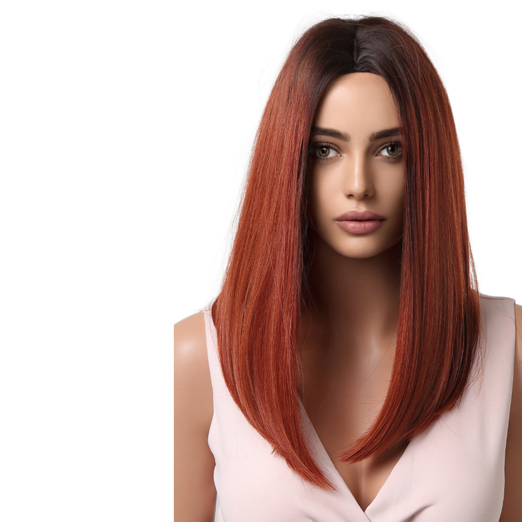 13*2" Full-Machine Wigs Synthetic Mid-Length Straight 27"