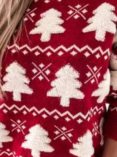 Christmas Tree Pattern Long Sleeve Sweater