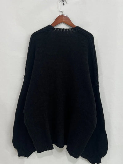 Open Front Dropped Shoulder Cardigan