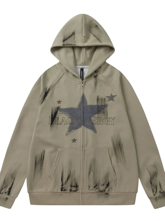Men's Vintage Star Zip-Up Hoodie