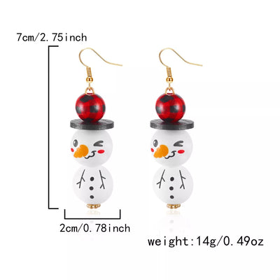 Christmas Snowman Dangle Earrings