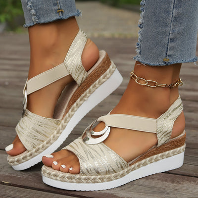 Peep Toe Wedge Sandals
