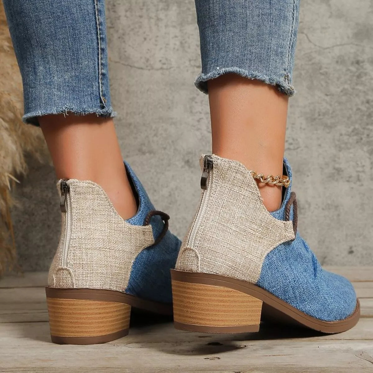 Block Heel Ankle Boots