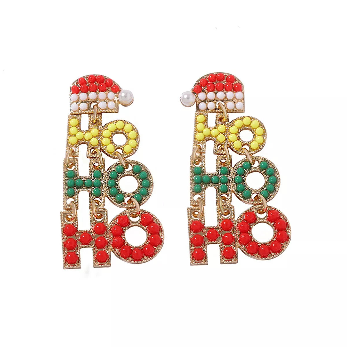 HO HO HO Christmas Drop Earrings