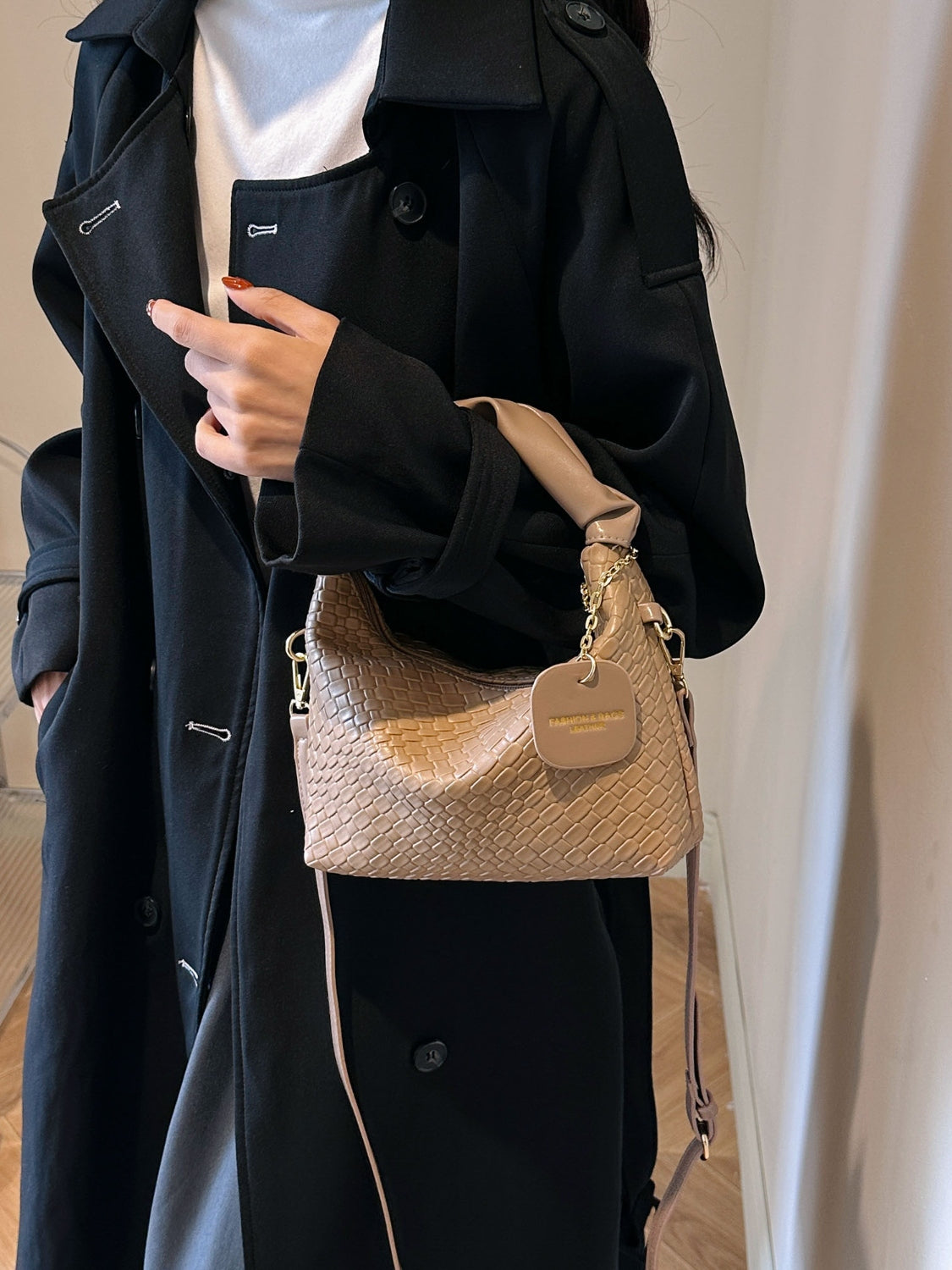 Stylish PU Leather Woven Crossbody Bag for Every Occasion