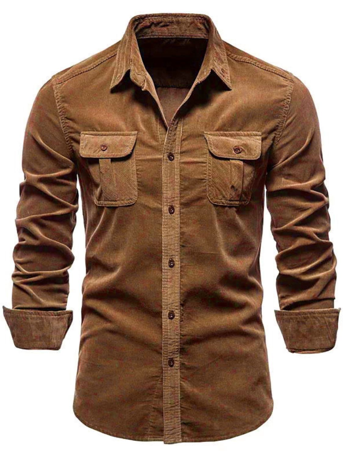 Men's Full Size Collared Neck Button Down Shirt Plus Size
