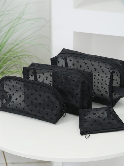 Charming Heart Polyester Travel & Cosmetic Bag Gift Set