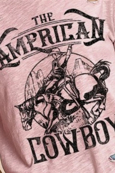 BiBi Cotton Slub Laser Top American Cow Boy Graphic
