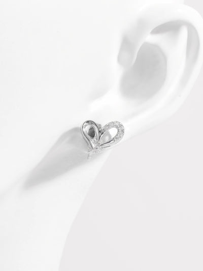 Sterling Silver Zircon Heart Earrings - Dazzling Fashion Gift