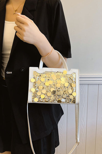 Stylish PU Leather Sequin Handbag for Fashionable Women