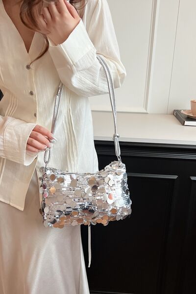 Sequin Knotted Straps Shoulder Bag for Sparkling Style