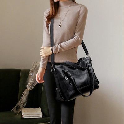 Stylish PU Leather Medium Handbag for Everyday Elegance