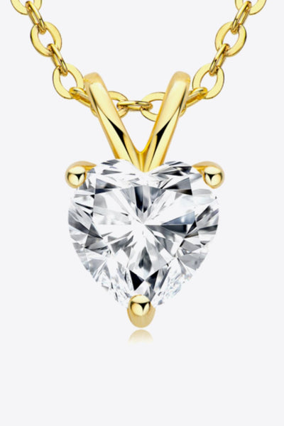 Exquisite 1 Carat Moissanite Heart Necklace - Perfect Gift