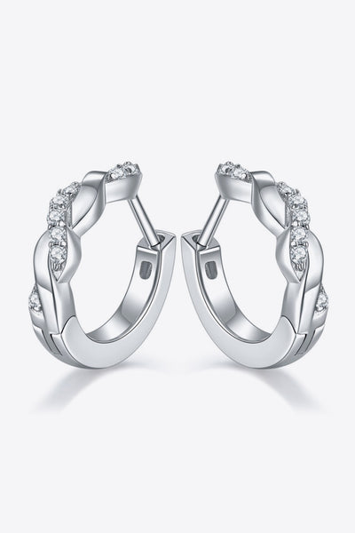 Moissanite Twisted Platinum-Plated Earrings