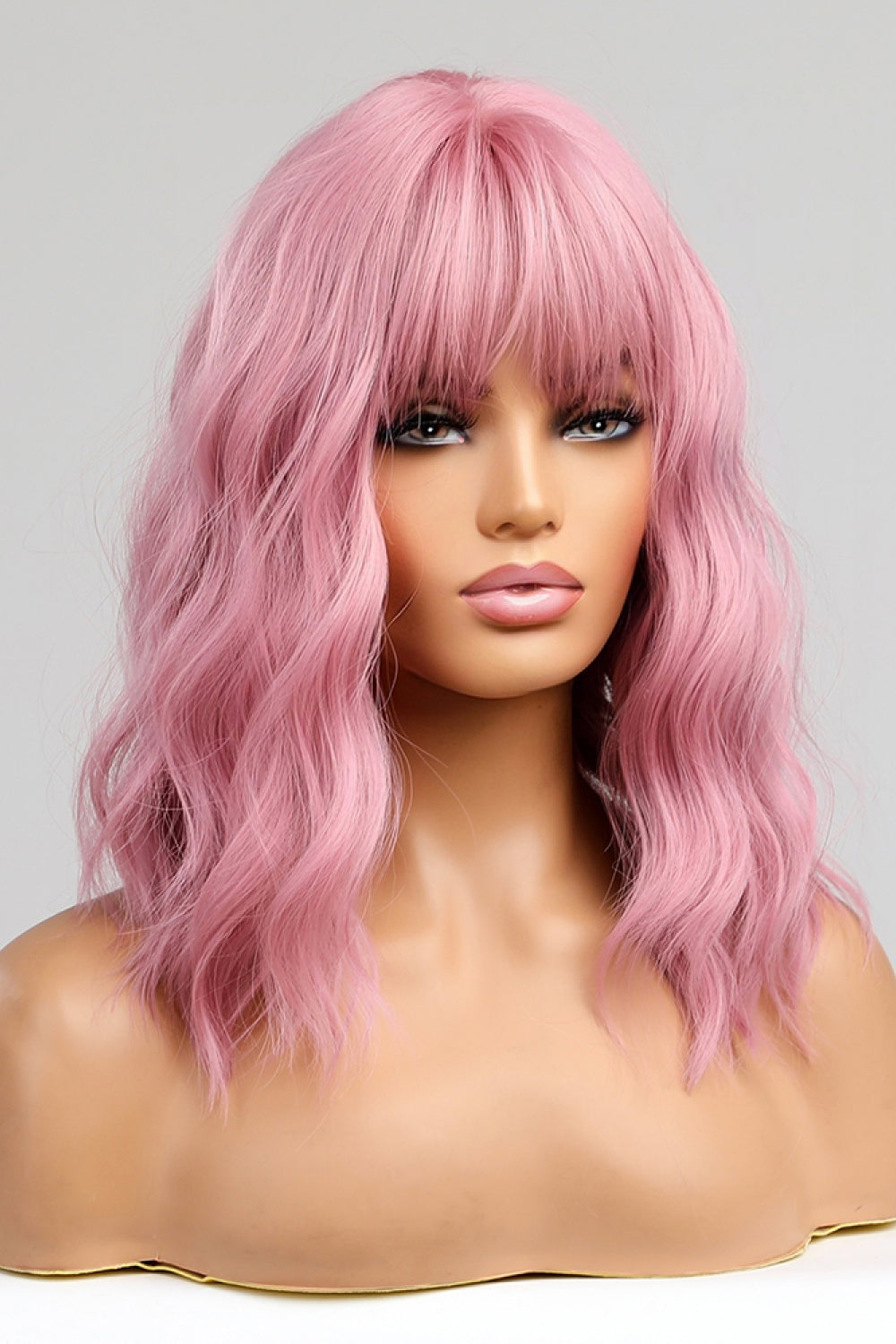 Stylish Bobo Wave 12'' Wig - Soft Pink, Comfortable Fit