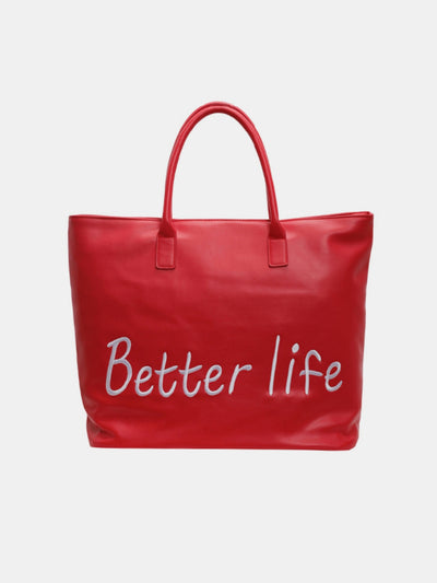Vibrant Red PU Leather Tote Bag for Trendy Everyday Style