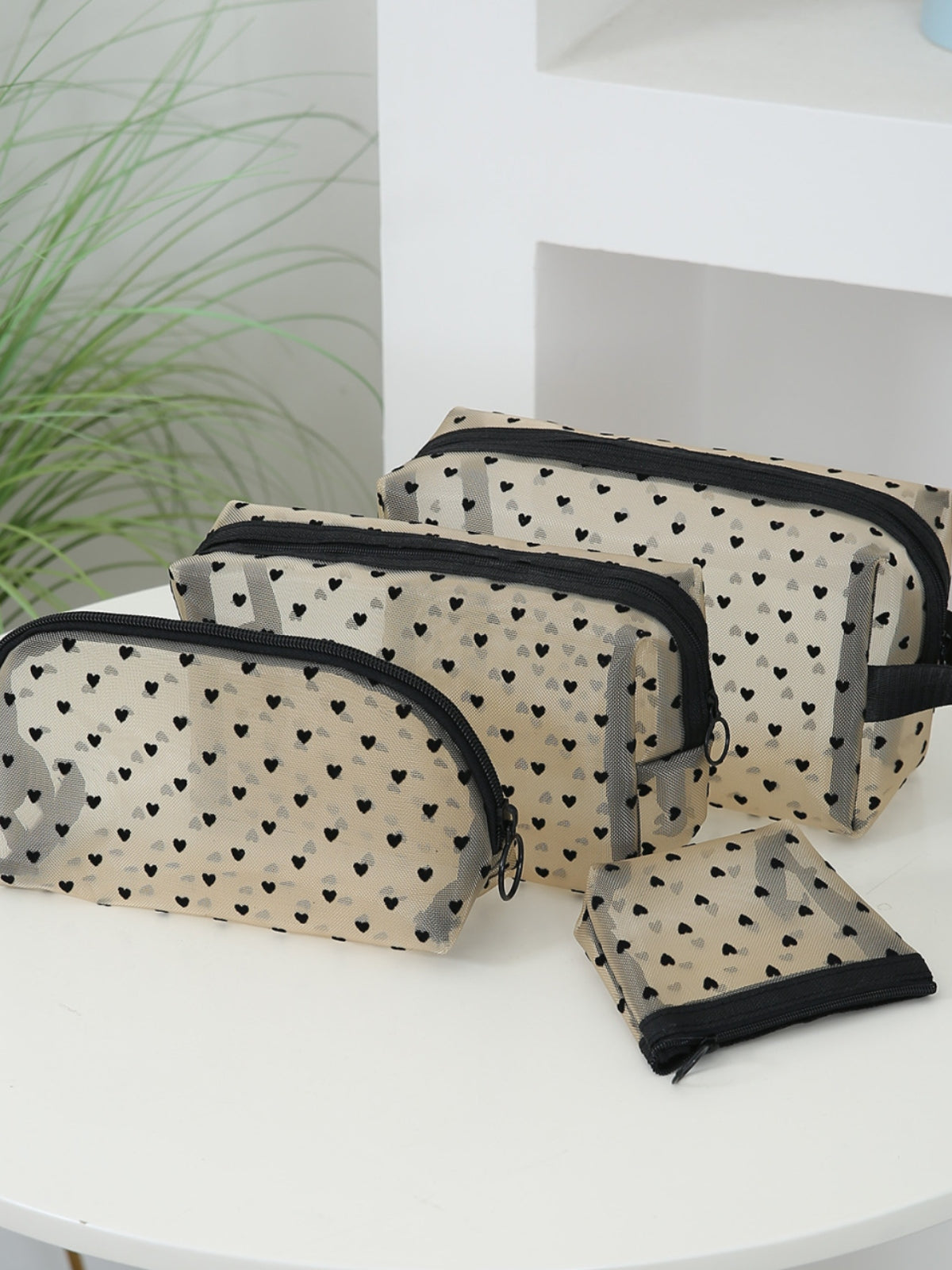 Charming Heart Polyester Travel & Cosmetic Bag Gift Set