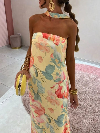 Printed Tube Maxi Dress