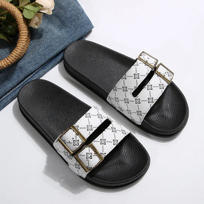Open Toe Double Buckle Sandals