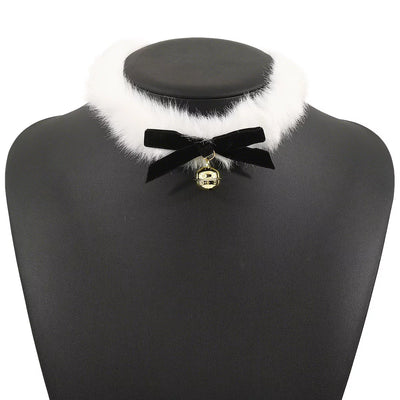 Christmas Choker Necklace with Red Bow