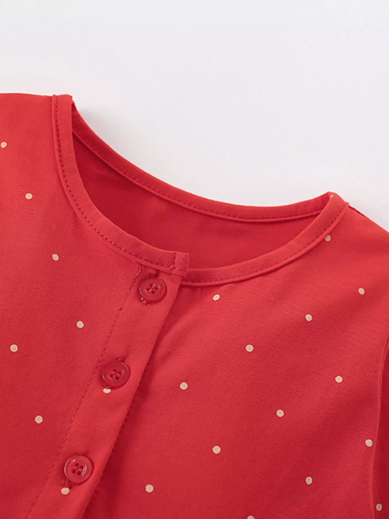 Children's Reindeer Polka Dot Button Detail Dress