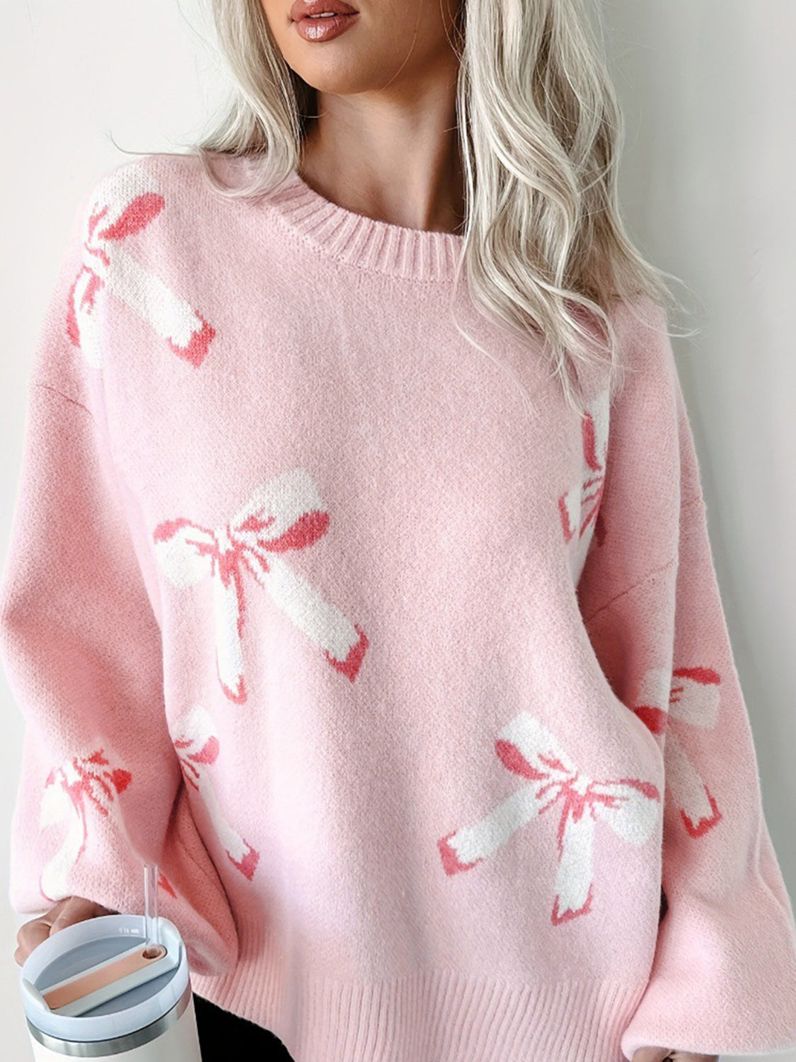 Chic Women's Bow Neck Sweater - Cozy Fashion for Everyday Wear