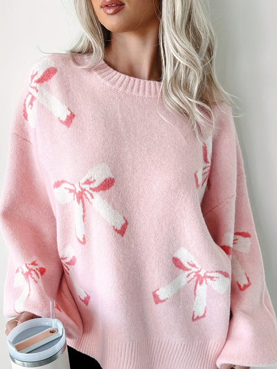 Chic Women's Bow Neck Sweater - Cozy Fashion for Everyday Wear