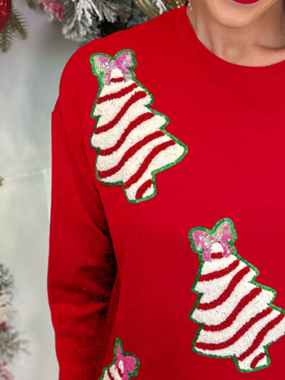 Christmas Tree Sequin Long Sleeve Sweatshirt