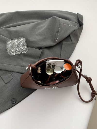 Chic Bow PU Leather Knotted Strap Handbag for Any Occasion