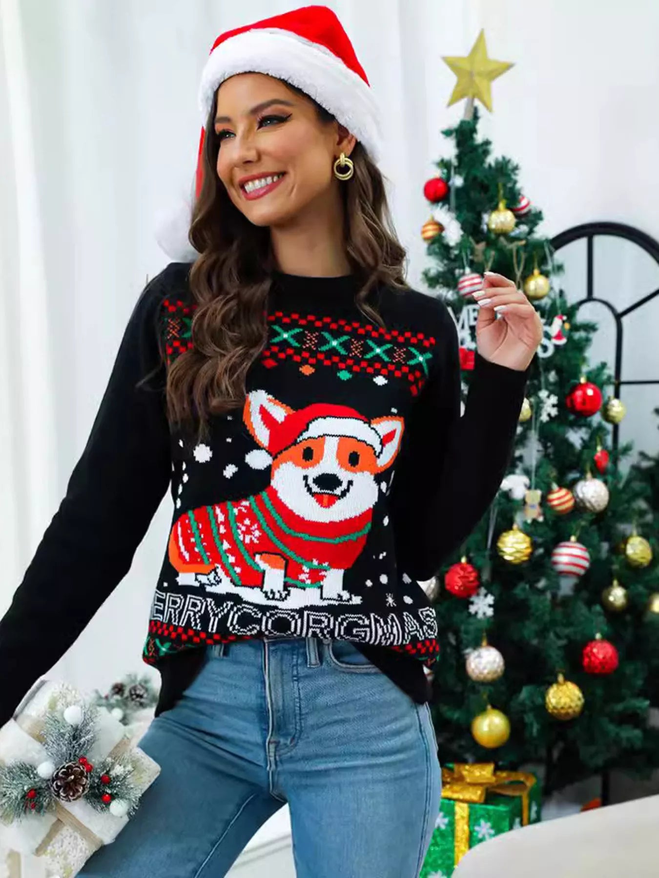 Christmas Round Neck Long Sleeve Sweater